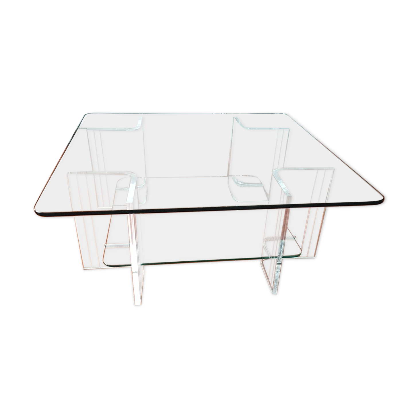 Plexi and glass coffee table from the 70s by Marais International