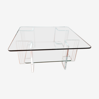 Plexi and glass coffee table from the 70s by Marais International