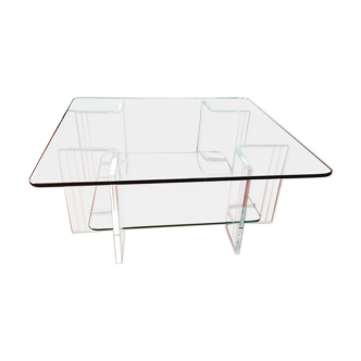 Plexi and glass coffee table from the 70s by Marais International