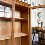Cupboard, showcase 2 doors in dark wood