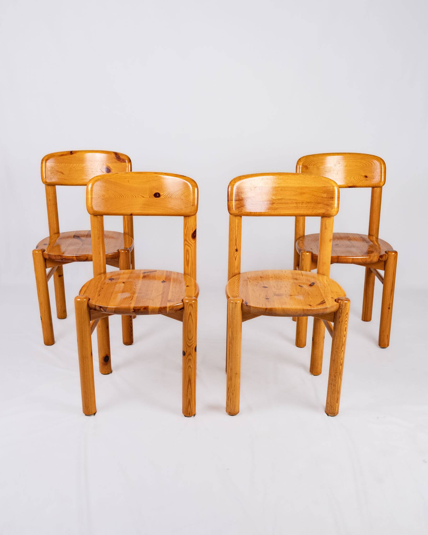 Set of 4 pine chairs by Rainer Daumiller, Denmark, 1970s