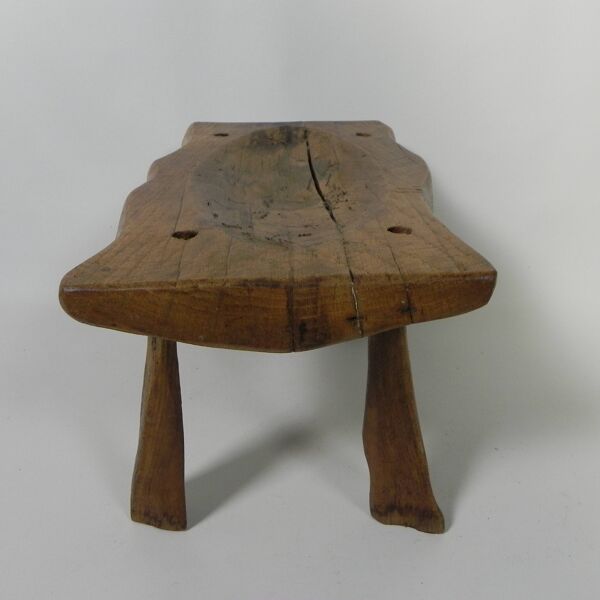 Tabouret vintage en tronc de chêne, années 1960