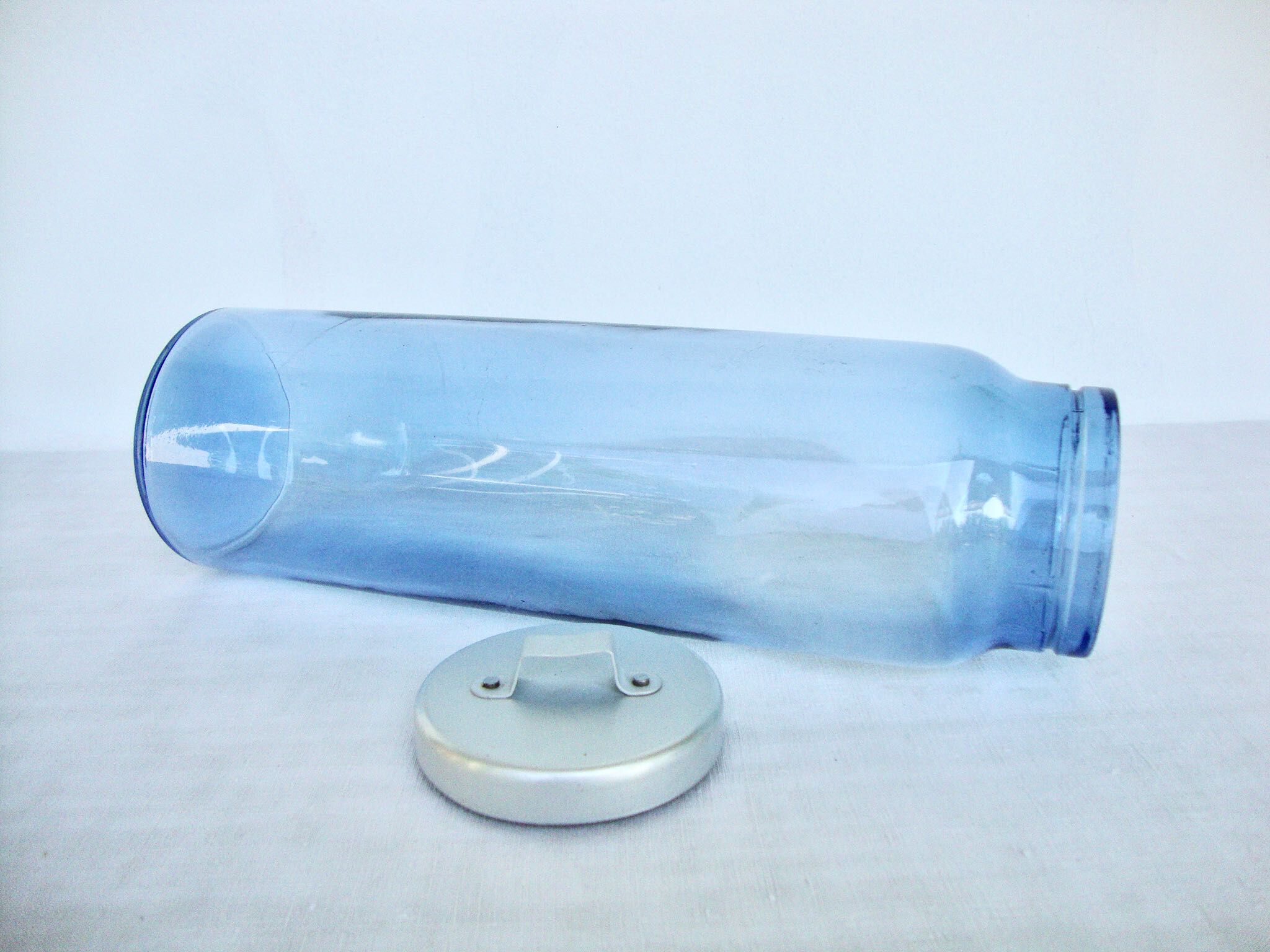 Glass jar blown myosotis