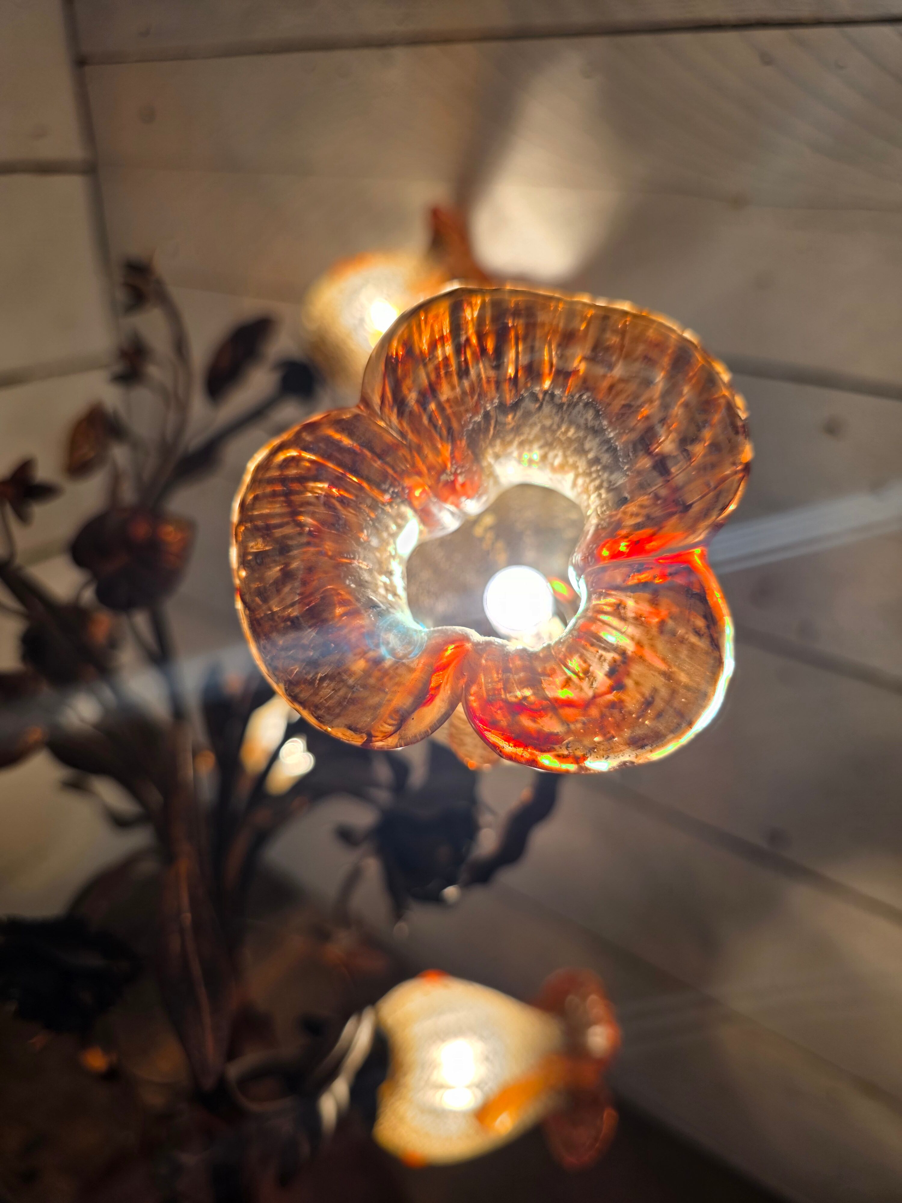 Lampe à poser en fer forgé massif brutaliste
