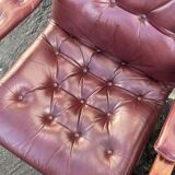 Scandinavian armchair with footrest