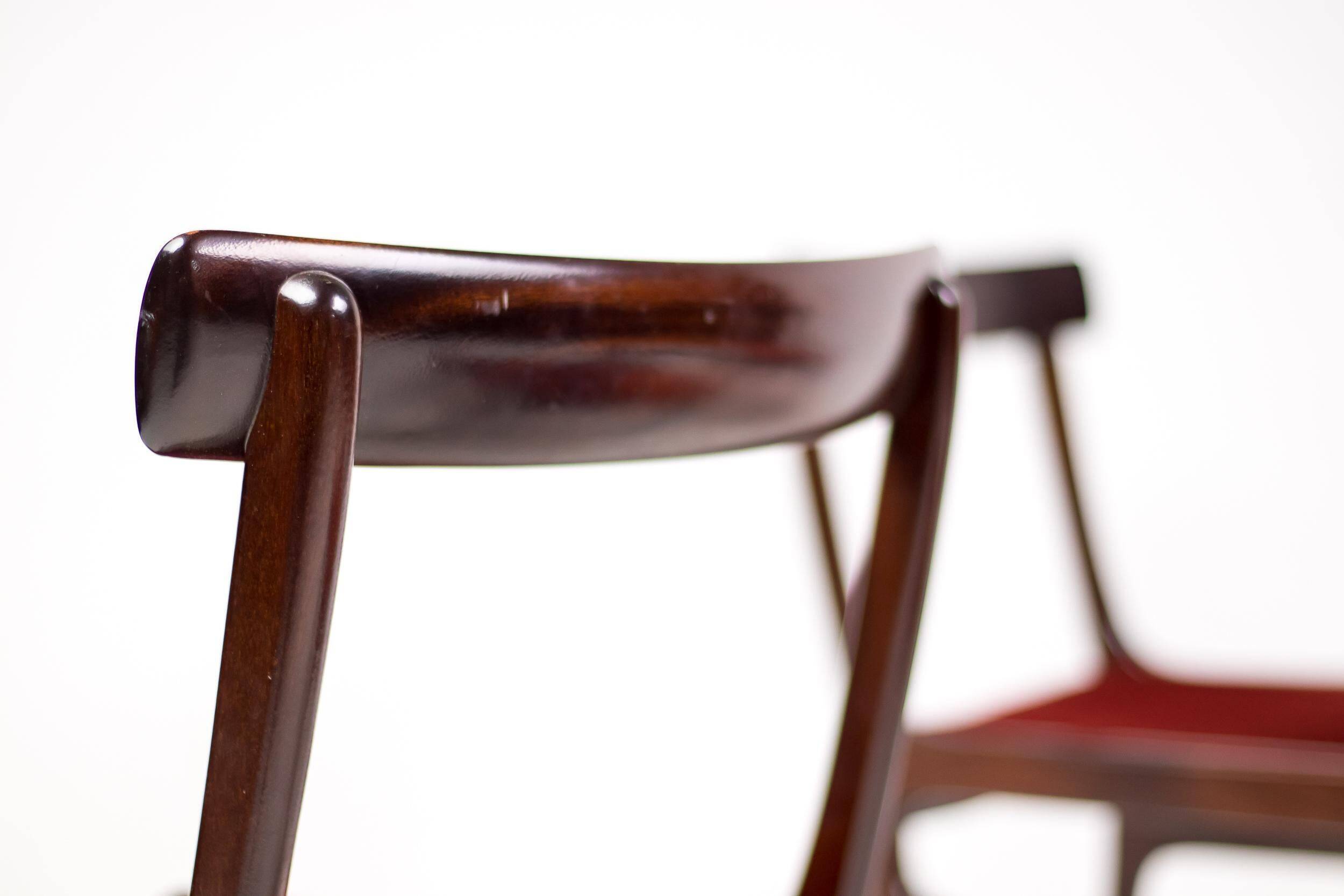 Set of four Ole Wanscher 'Rungstedlund' chairs in mid-century Modernity style.