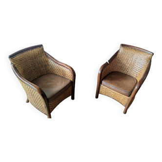 Rattan armchairs