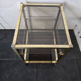 Brass and smoked glass side table from the 70s