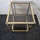 Brass and smoked glass side table from the 70s