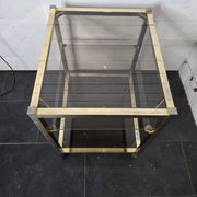 Brass and smoked glass side table from the 70s