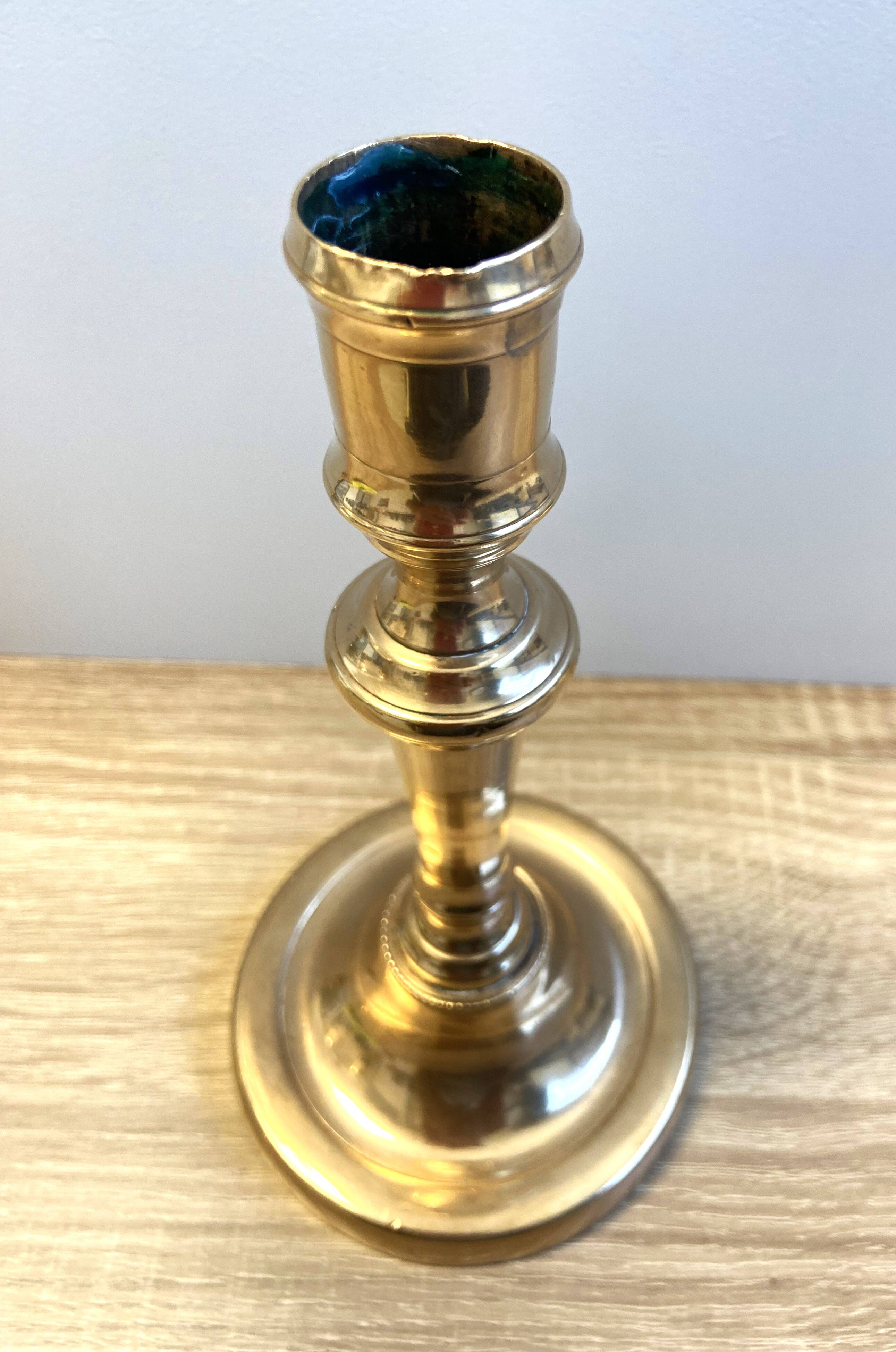 Antique Candlestick Candle Holder Flambeau Period 19th Century Gilt Bronze