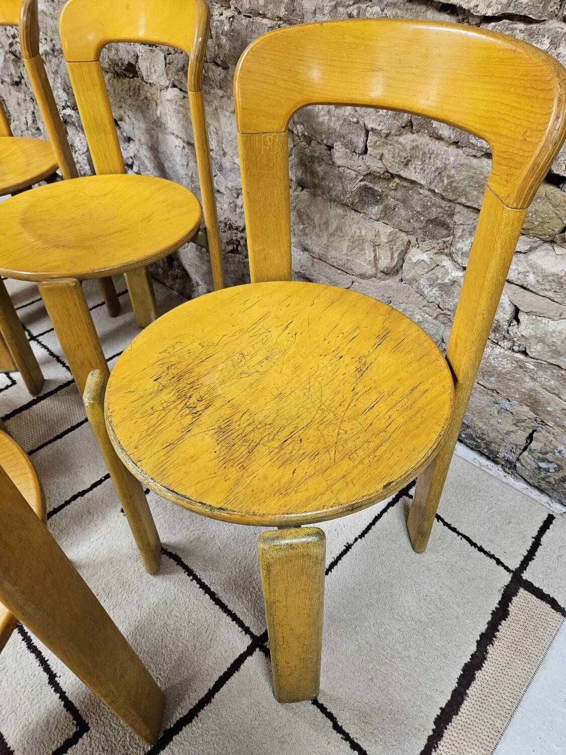 Lot of vintage bruno rey 1970" chairs