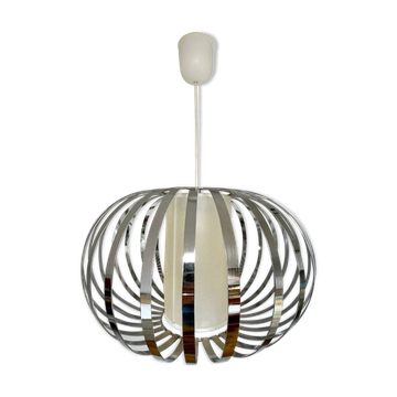 Vintage chandelier pendant in chrome stainless steel