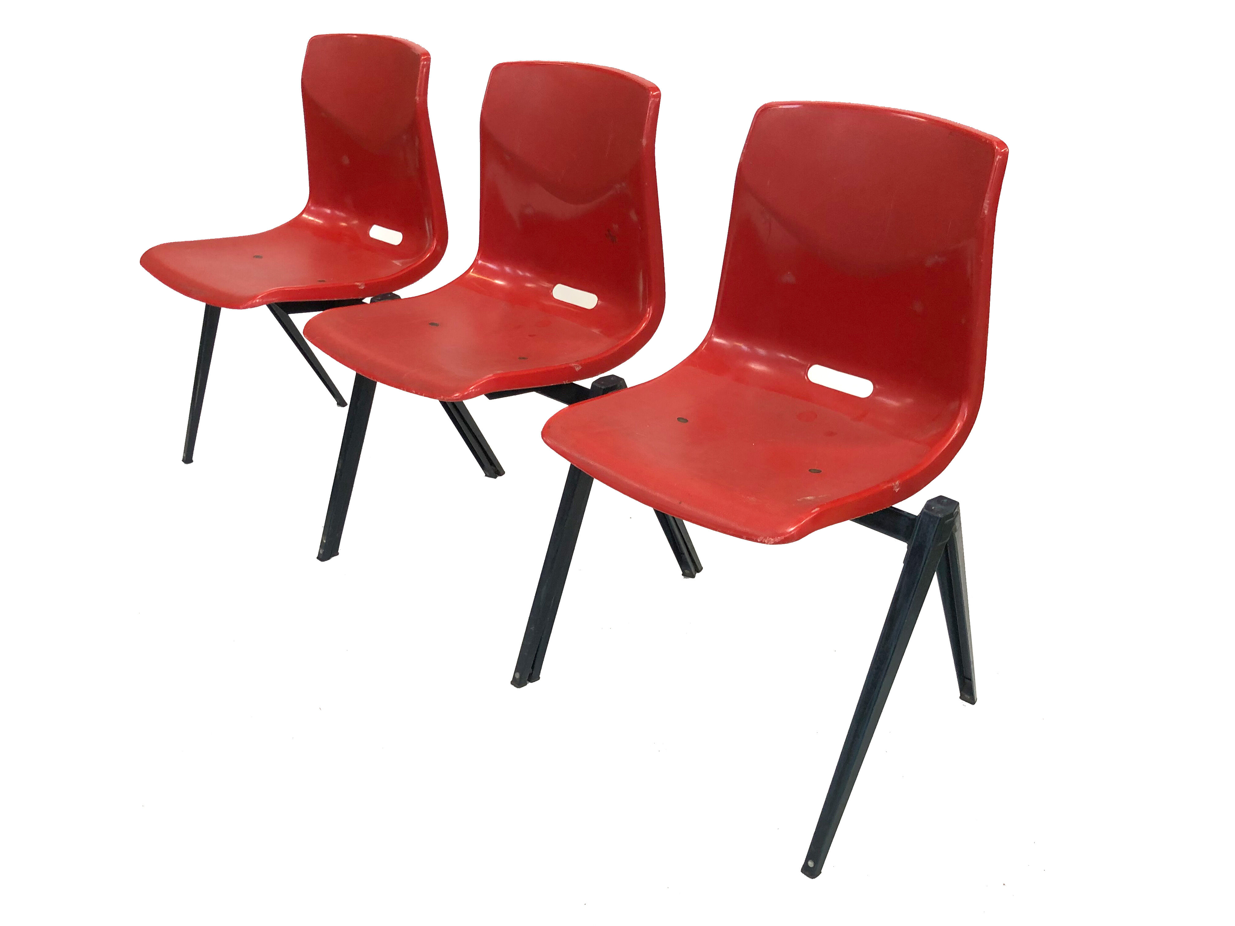 Chaise galvanitas vintage avec pieds compas