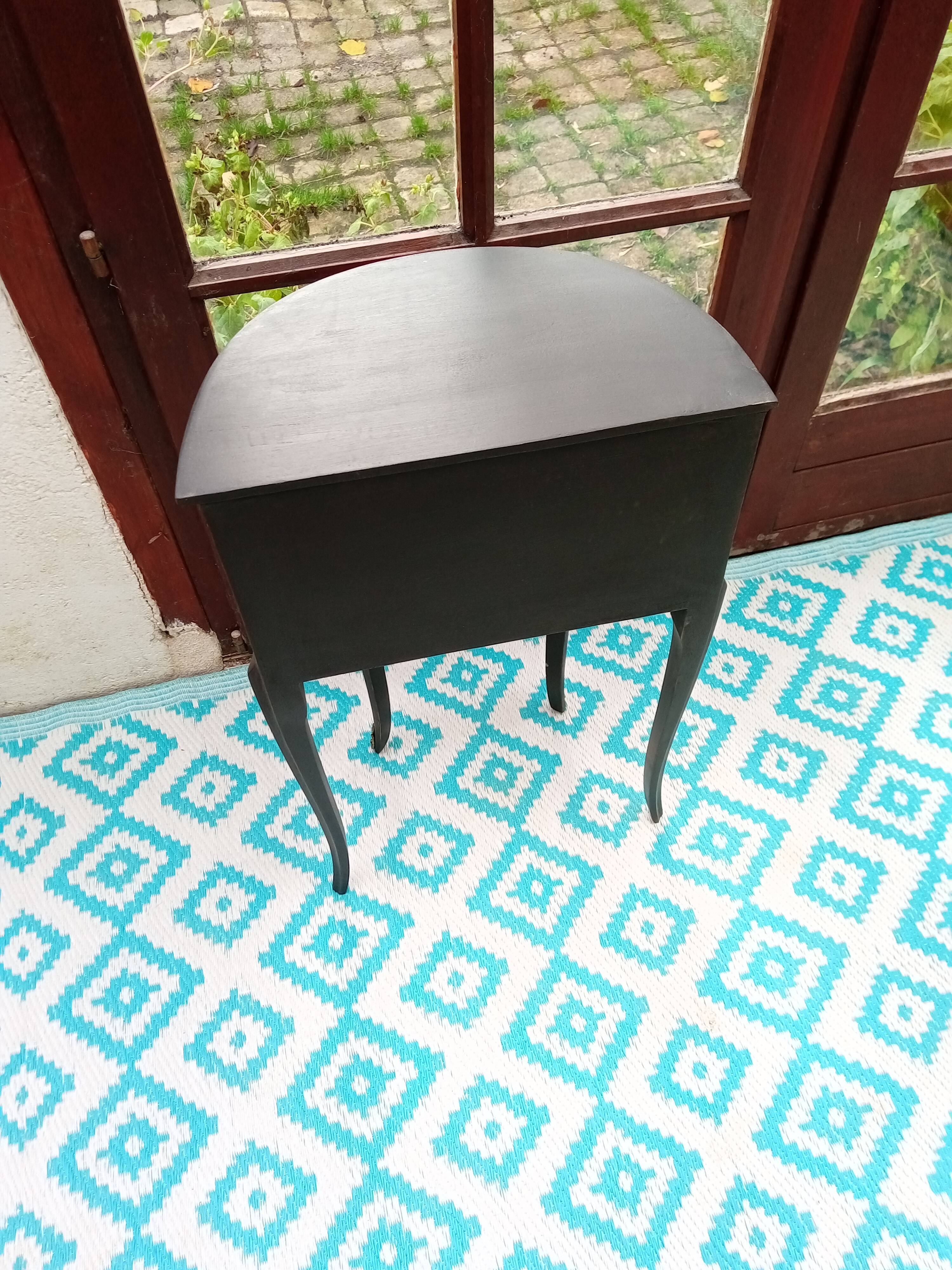 Black patina bedside table