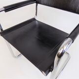 Set de 4 chaises en cuir en porte-à-faux, Matteo Grassi MG5