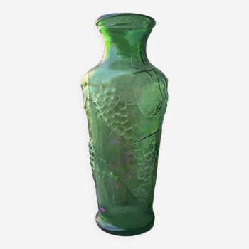 Vase en verre moulé motifs raisins