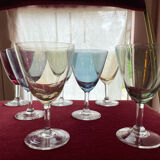 Set of 7 iridescent glasses