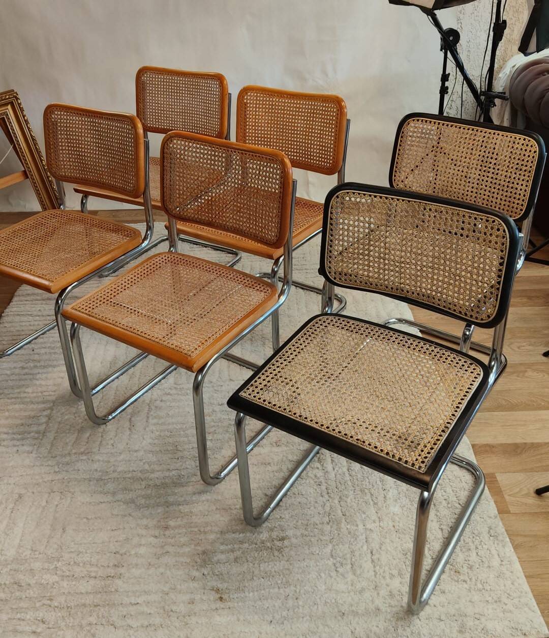 Chaise Cesca B32 de Marcel Breuer estampillée, Italie