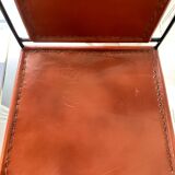 Chaise en cuir et fer forgé