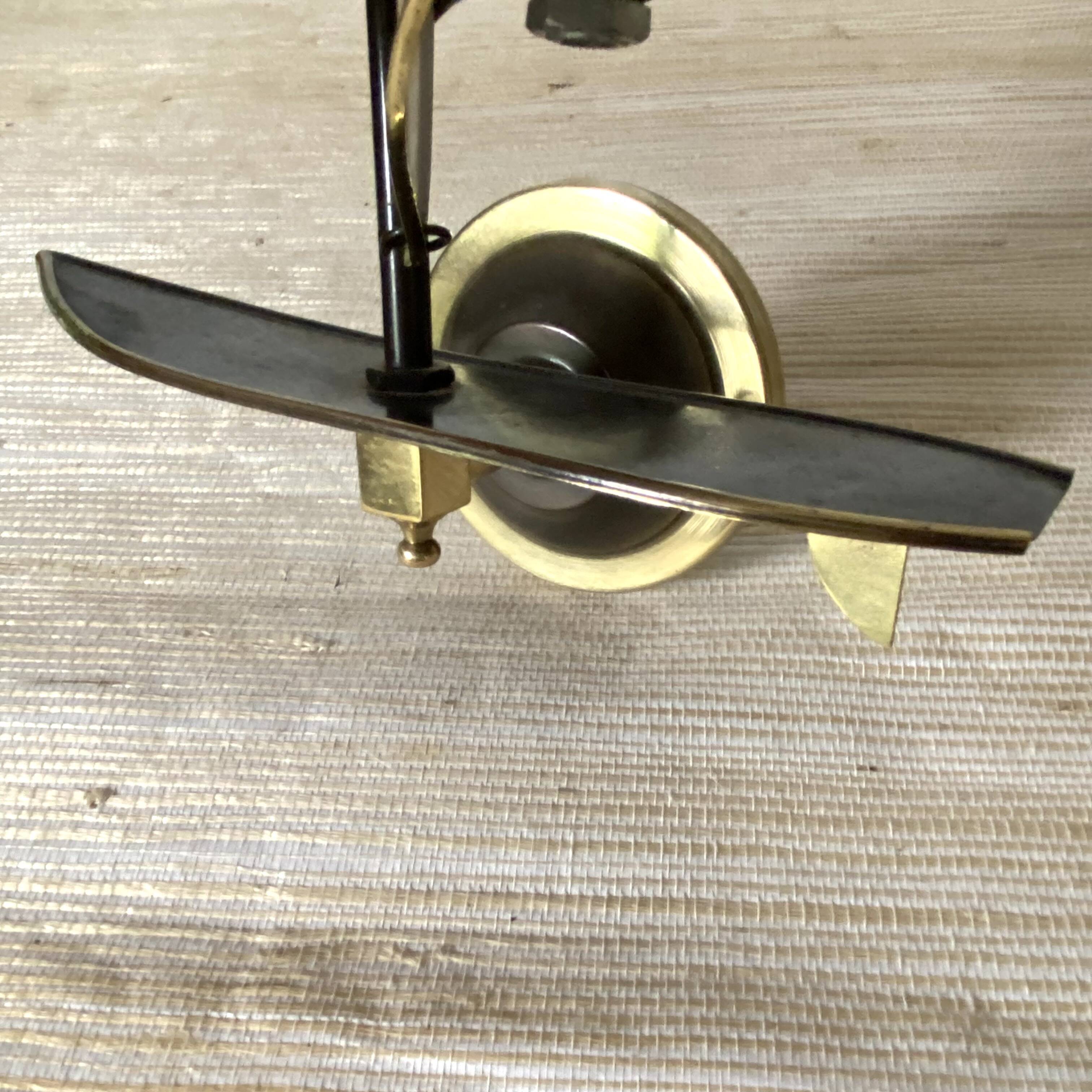 Vintage brass windsurfing wall lamp