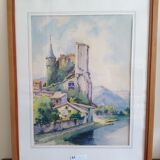 Watercolor signed, artist label on the back Valence, André Raynaud