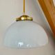 Suspension abat-jour vintage en opaline blanche
