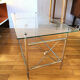 Coffee table 60/70 brass and glass