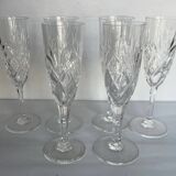 6 Saint Louis crystal champagne flutes