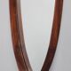 Italian mid-century oval teak wall mirror, 1980s