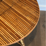 Round rattan coffee table