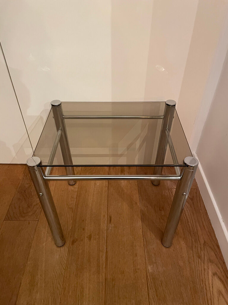 Chrome metal coffee table