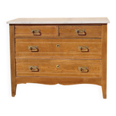 Antique oak commode with marble - renovated