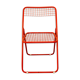 Red "grid" metal folding chair 1980