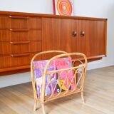 Bamboo/rattan magazine rack, 1960s