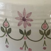 Pied de lampe en céramique artisanale décor fleuri