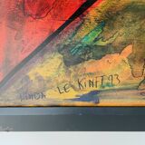 Oil Painting on Panel Large Format Signed Linda Le Kinf
