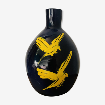 Vase en céramique à décor d’oiseaux