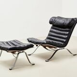 Fauteuil et ottoman Arne Norell Ari pour Norell Mobler, Suède 1966