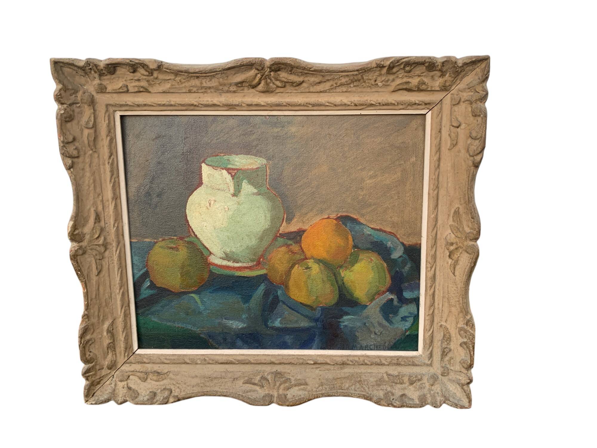 still life painting signed René Marchidieu