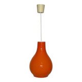 Orange teardrop pendant light from the 1970s