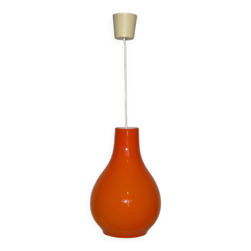 Orange teardrop pendant light from the 1970s