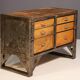 Industrial iron chest of drawers from the 1950s, Czechoslovakia