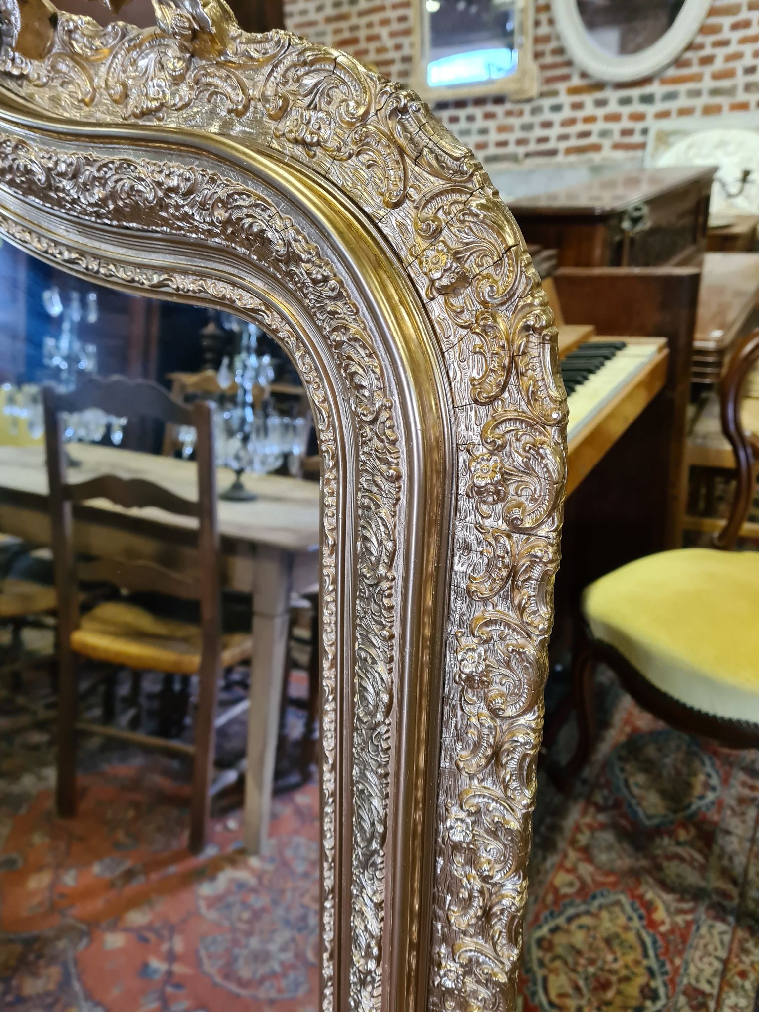 Louis XV-style gold mirror
