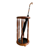 Vintage round wooden umbrella stand