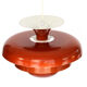 Layered metal pendant light with candy apple lacquer, Sweden 1970s