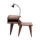 Industrial wood furniture, furniture with integrated lamp, trade furniture, industrial, compass feet