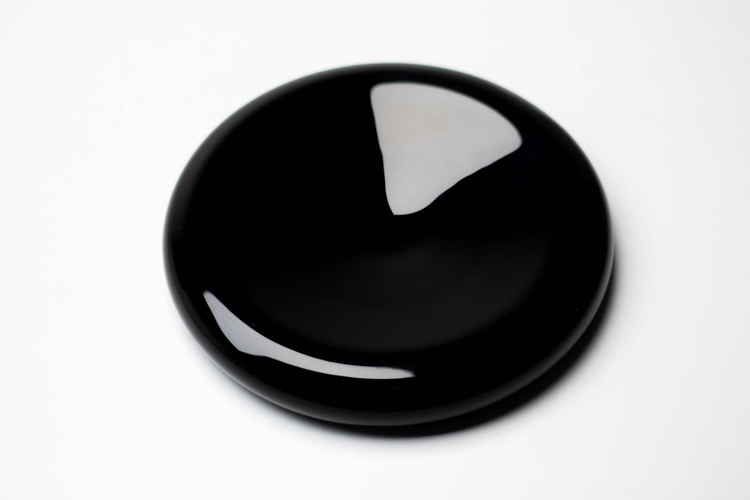 Charles Pfister black Murano glass bowl for Salviati, Italy, circa 1970.