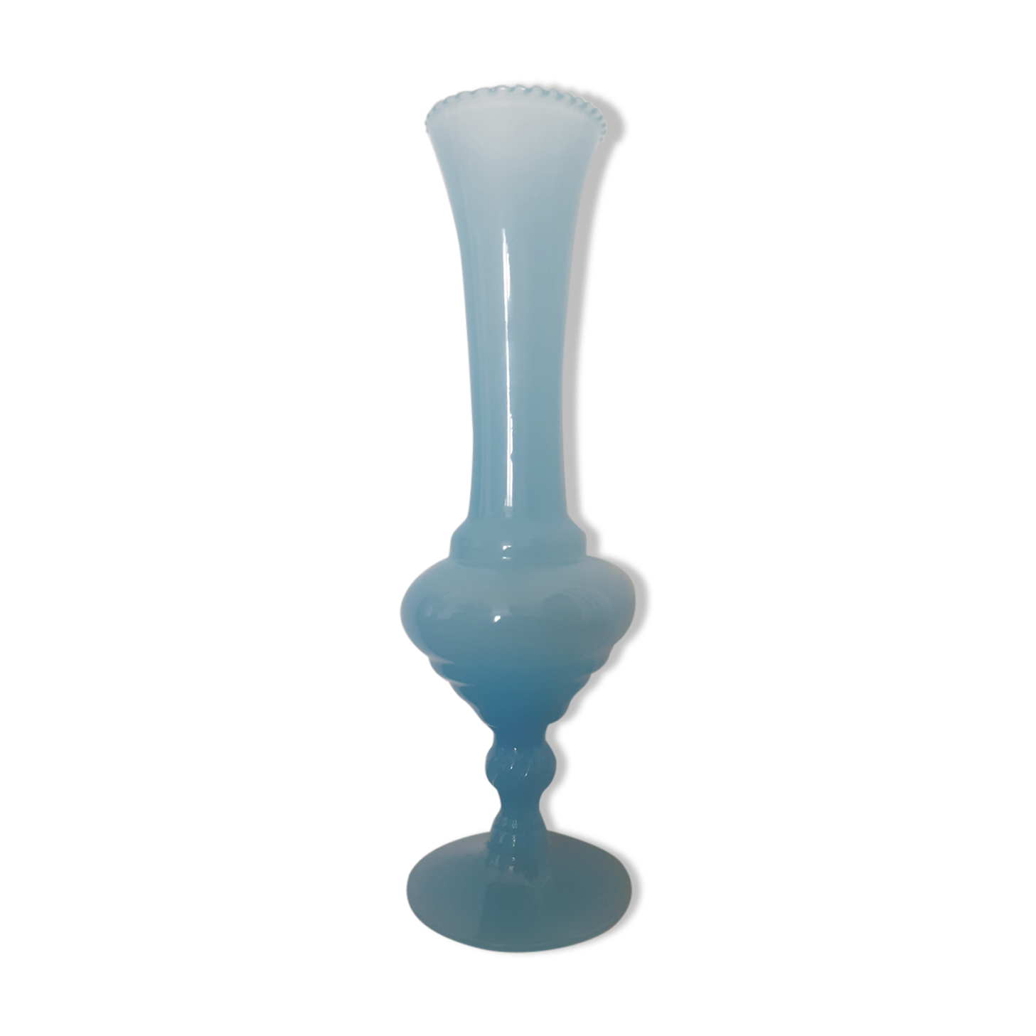 Blue opaline soliflore vase