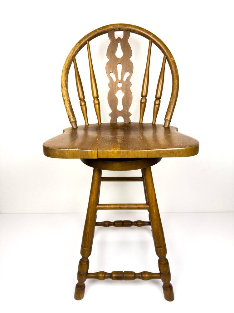 Vintage wooden bar chair, 1992